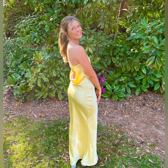 Babyboo Fashion Rheanna Maxi Dress - Lemon Yellow Formal Dress - Picture 4 of 6